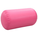 oppustelig gymnastikrulle med pumpe 120x90 cm PVC lyserød