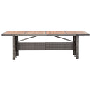 havebord 240x90x74 cm polyrattan og akacietræ