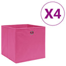 opbevaringskasser 4 stk. ikke-vævet stof 28x28x28 cm pink