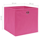 opbevaringskasser 4 stk. ikke-vævet stof 28x28x28 cm pink