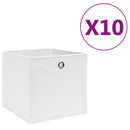 opbevaringskasser 10 stk. ikke-vævet stof 28x28x28 cm hvid