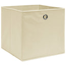 opbevaringskasser 4 stk. ikke-vævet stof 28x28x28 cm creme