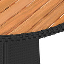 spisebord til haven Ø70 cm polyrattan og massivt akacietræ sort