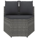 sofasæt til haven 2 dele med hynder polyrattan grå