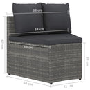sofasæt til haven 2 dele med hynder polyrattan grå