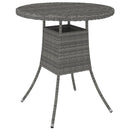 havebord 70x70x73 cm polyrattan grå