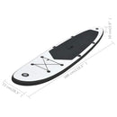 oppusteligt paddleboardsæt sort og hvid