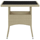 havebord polyrattan og glas beige