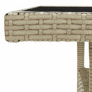 havebord polyrattan og glas beige