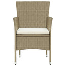 spisebordsstole til haven 2 stk. polyrattan beige
