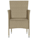 spisebordsstole til haven 2 stk. polyrattan beige