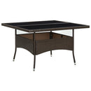 havebord polyrattan og glas brun