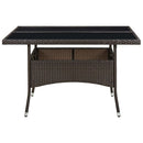 havebord polyrattan og glas brun