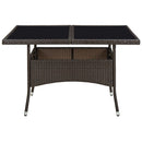 havebord polyrattan og glas brun