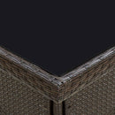havebord polyrattan og glas brun