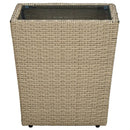 tebord 41,5x41,5x44 cm polyrattan og hærdet glas beige