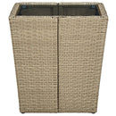 tebord 41,5x41,5x44 cm polyrattan og hærdet glas beige