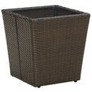 tebord 41,5x41,5x44 cm polyrattan og hærdet glas brun