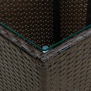 tebord 41,5x41,5x44 cm polyrattan og hærdet glas brun