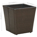tebord 41,5x41,5x44 cm polyrattan og hærdet glas brun