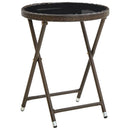 tebord 60 cm polyrattan og hærdet glas brun