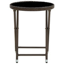 tebord 60 cm polyrattan og hærdet glas brun