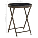 tebord 60 cm polyrattan og hærdet glas brun
