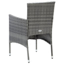 havestole 4 stk. polyrattan grå