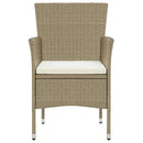 spisebordsstole til haven 4 stk. polyrattan beige