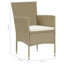 spisebordsstole til haven 4 stk. polyrattan beige