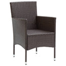 spisebordsstole til haven 4 stk. polyrattan brun