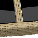 havebord 150x90x75 cm hærdet glas og polyrattan beige