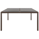 havebord med glasplade 200x150x75 cm rattan brun