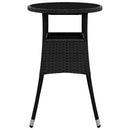 havebord Ø60x75 cm hærdet glas og polyrattan sort