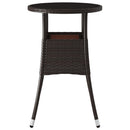 havebord Ø60x75 cm hærdet glas og polyrattan brun
