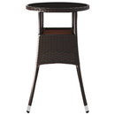 havebord Ø60x75 cm hærdet glas og polyrattan brun