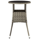havebord Ø60x75 cm hærdet glas og polyrattan grå
