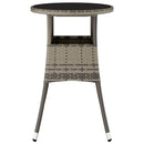 havebord Ø60x75 cm hærdet glas og polyrattan grå