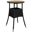 havebord Ø60x75 cm akacietræ og polyrattan sort