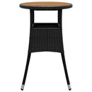 havebord Ø60x75 cm akacietræ og polyrattan sort