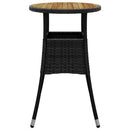 havebord Ø60x75 cm akacietræ og polyrattan sort