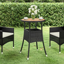 havebord Ø60x75 cm akacietræ og polyrattan sort