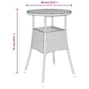 havebord Ø60x75 cm akacietræ og polyrattan grå