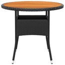 havebord Ø80x75 cm akacietræ og polyrattan sort