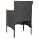 havestole med skamler 4 dele polyrattan sort