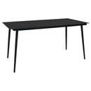 havebord 150x80x74 cm stål og glas sort
