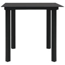 havebord 80x80x74 cm stål og glas sort