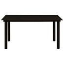 havebord 150x80x74 cm stål og glas sort