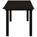 havebord 150x80x74 cm stål og glas sort
