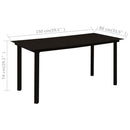 havebord 150x80x74 cm stål og glas sort